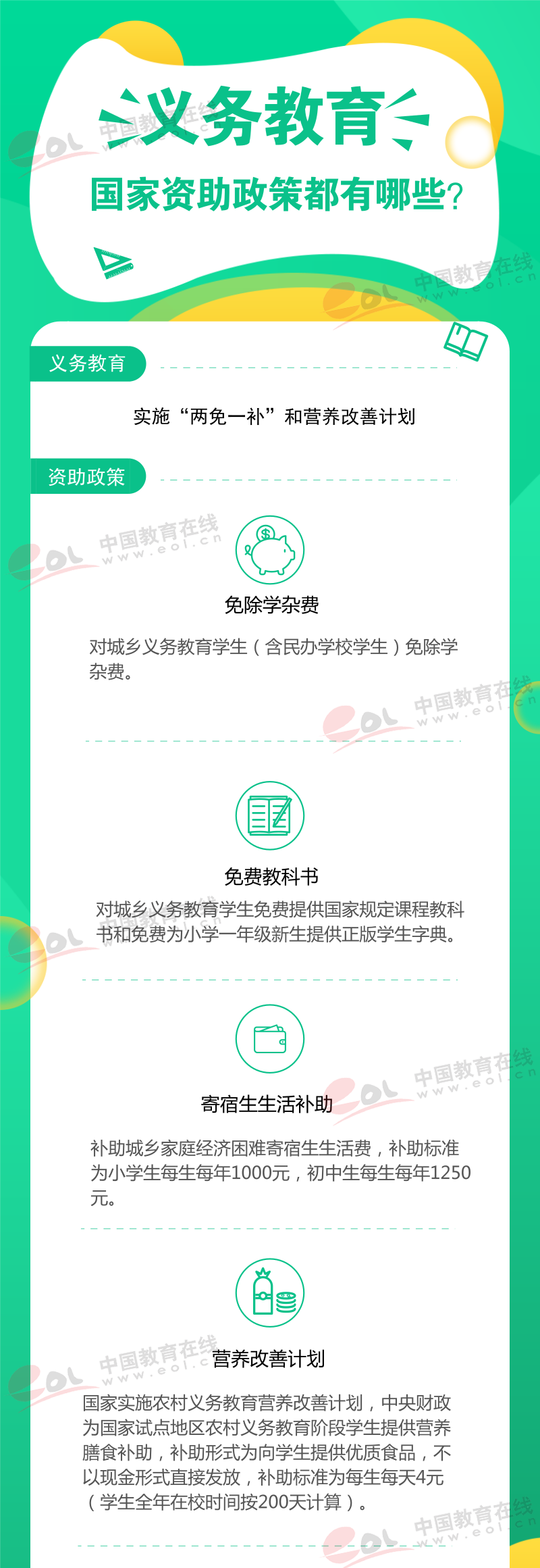 義務(wù)教育國(guó)家資助政策有哪些？
